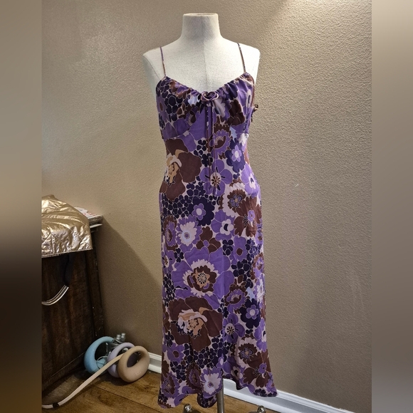 Express Purple and Brown Floral Dress - Picture 1 of 7